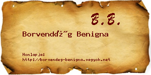 Borvendég Benigna névjegykártya